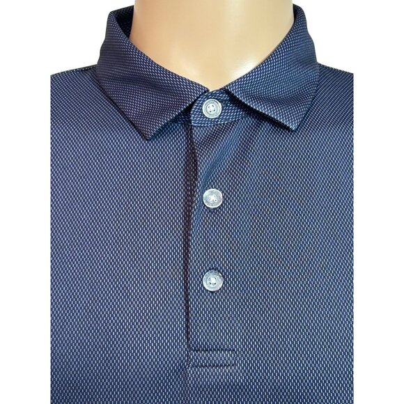 Callaway Men’s Opti Dri Golf Polo Shirt L Navy Short Sleeve “Baron Funds” Logo - Picture 11 of 14